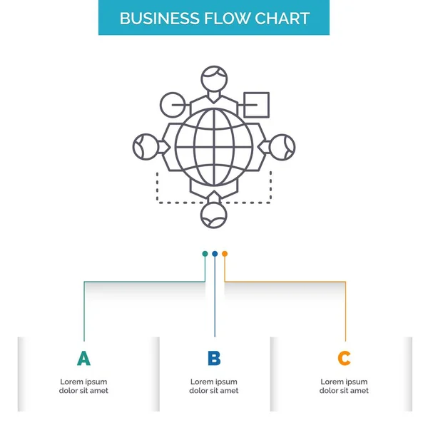 Funktion Anleitung Logik Bedienung Besprechung Business Flow Chart Design Mit — Stockvektor