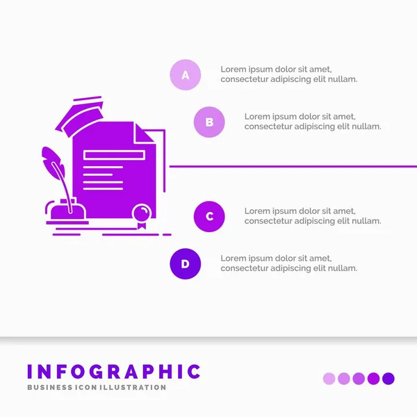 Zertifikat Abschluss Ausbildung Auszeichnung Vereinbarung Infografik Vorlage Für Website Und — Stockvektor