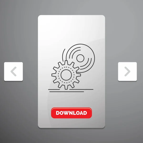 ซอฟต แวร ไอคอนบรรท Carousal Pagination Slider Design Red Download Button — ภาพเวกเตอร์สต็อก