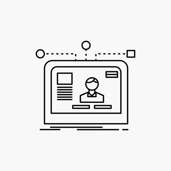 Interfejs Strony Internetowej Użytkownik Układ Projektowanie Linii Ikona Ilustracja Wektorowa — Wektor stockowy