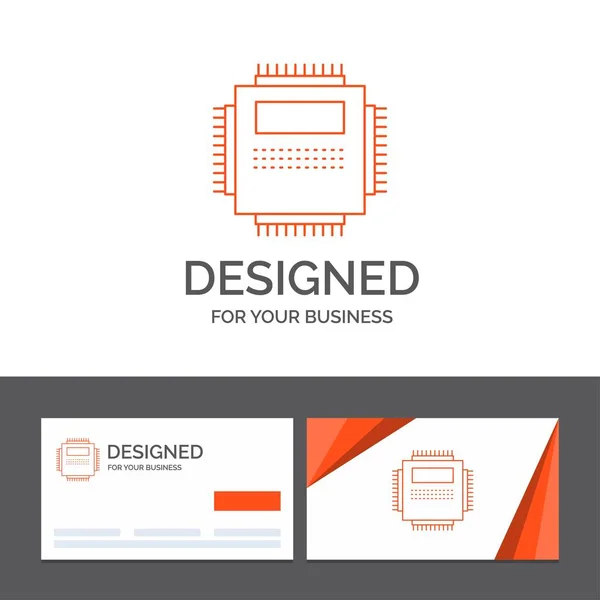 Επιχειρηματικό Πρότυπο Λογότυπο Για Επεξεργαστή Υλικού Υπολογιστή Τεχνολογία Πορτοκαλί Επισκέπτης — Διανυσματικό Αρχείο