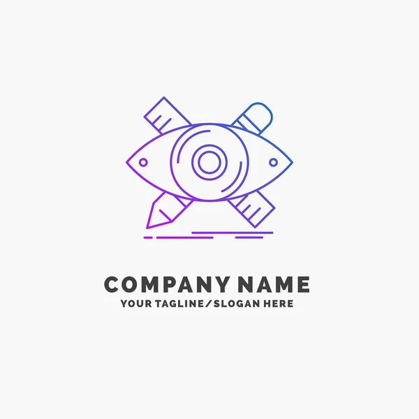 Design Designer Illustrazione Schizzo Strumenti Purple Business Logo Template Luogo — Vettoriale Stock