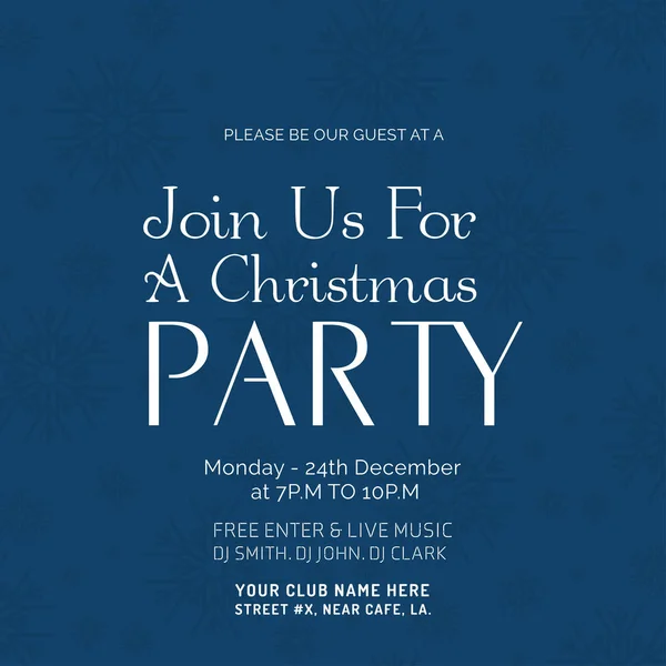 Join Christmas Party Poster Template — Stock Vector