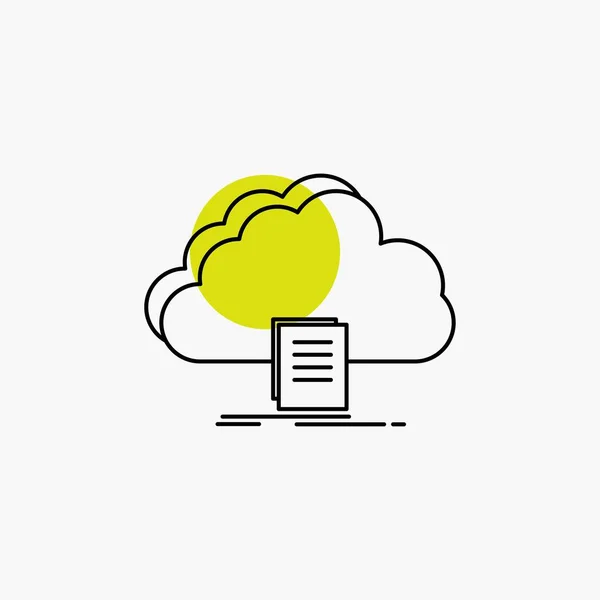 Cloud Accès Document Fichier Télécharger Line Icon — Image vectorielle