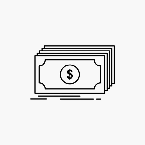 Cash Dollar Finance Funds Money Line Icon Vector Isolated Illustration — Stock Vector