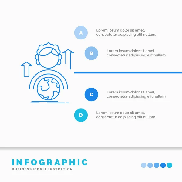 Fähigkeiten Entwicklung Weibliche Globale Online Infografik Vorlage Für Website Und — Stockvektor