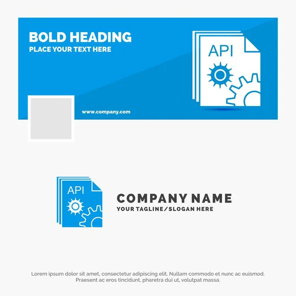 Blue Business Logo Template Api App Coding Developer Software Facebook — Stock Vector