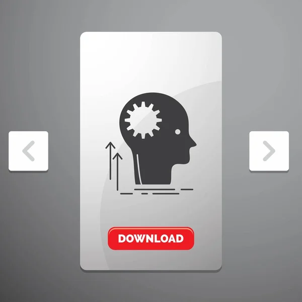 Mente Criativa Pensamento Ideia Brainstorming Glyph Ícone Carousal Paginação Slider —  Vetores de Stock
