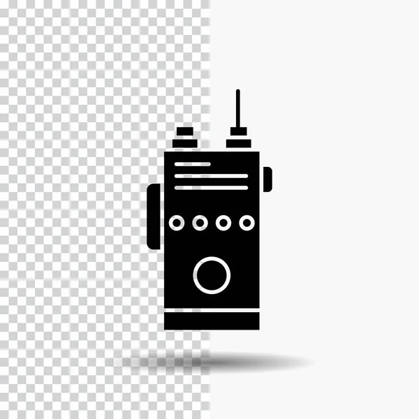 Walkie Talkie Communication Radio Camping Glyph Icon Sur Fond Transparent — Image vectorielle