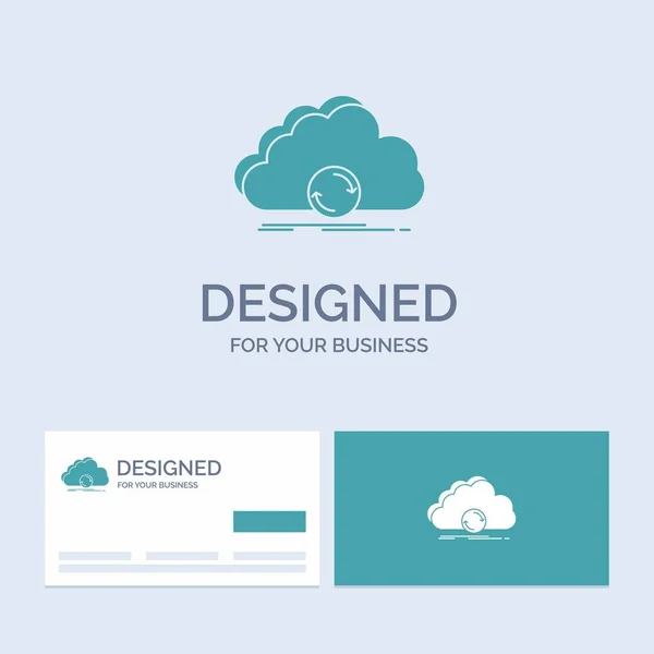Cloud Synchronisation Synchronisation Données Synchronisation Symbole Icône Glyph Logo Entreprise — Image vectorielle