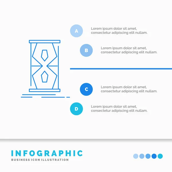 Acceso Reloj Temprano Reloj Arena Tiempo Infografías Plantilla Para Sitio — Vector de stock