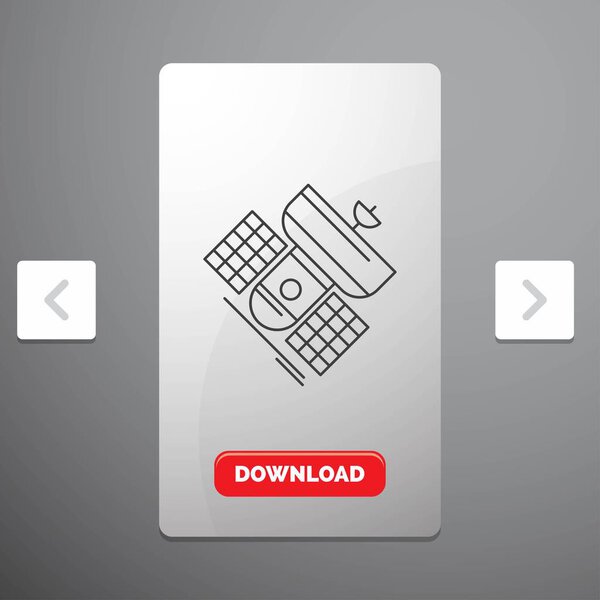 Broadcast, broadcasting, communication, satellite, telecommunication Line Icon in Carousal Pagination Slider Design & Red Download Button