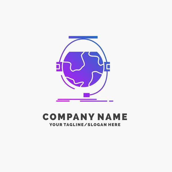 Consultation Education Online Learning Support Purple Business Logo Template Place — Stock Vector