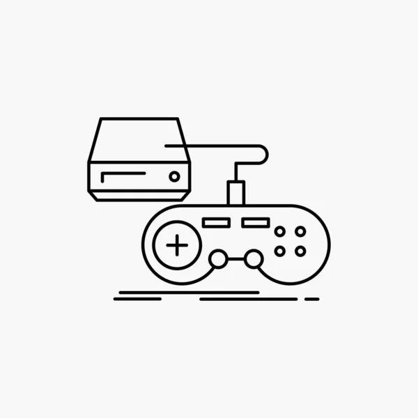 Console Jogo Jogos Playstation Jogar Ícone Linha Ilustração Isolada Vetor — Vetor de Stock