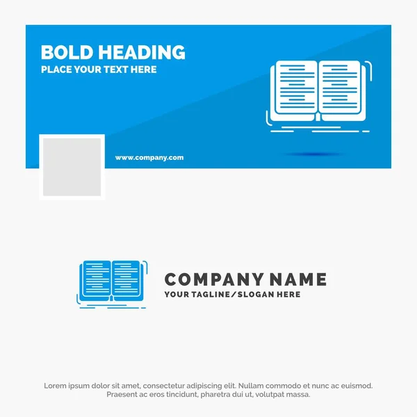 Blue Business Logo Plantilla Para Libro Educación Lección Estudio Facebook — Archivo Imágenes Vectoriales