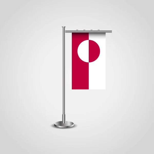 Εικονογράφηση Πόλου Σημαίας Γροιλανδίας — Διανυσματικό Αρχείο
