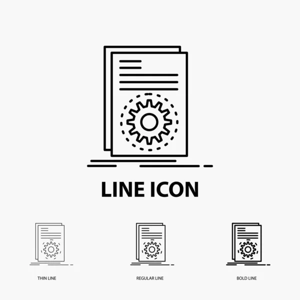 Code Capable File Running Script Icon Thin Hellar Bold Line — стоковый вектор