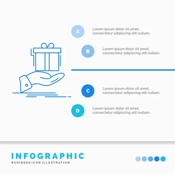 Gift Surprise Solution Idea Birthday Infographics Template Website Presentation Line — Stock Vector