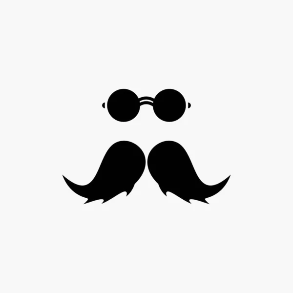 Bajusz Csípő Movember Férfi Férfiak Karakterjel Ikonra Elszigetelt Vektoros Illusztráció — Stock Vector