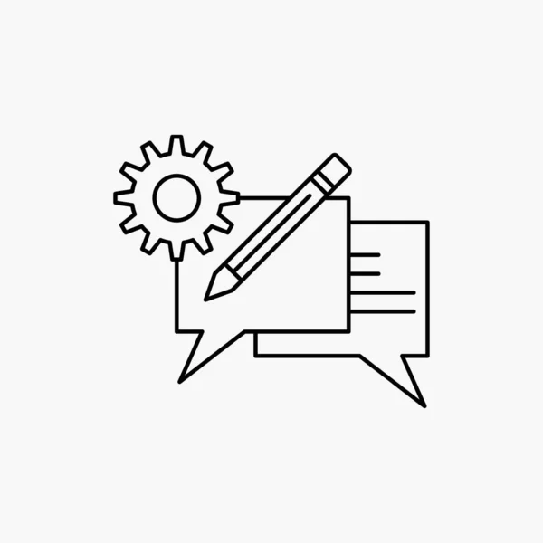 Chat Comunicación Discusión Configuración Mensaje Icono Línea Ilustración Aislada Vectorial — Archivo Imágenes Vectoriales