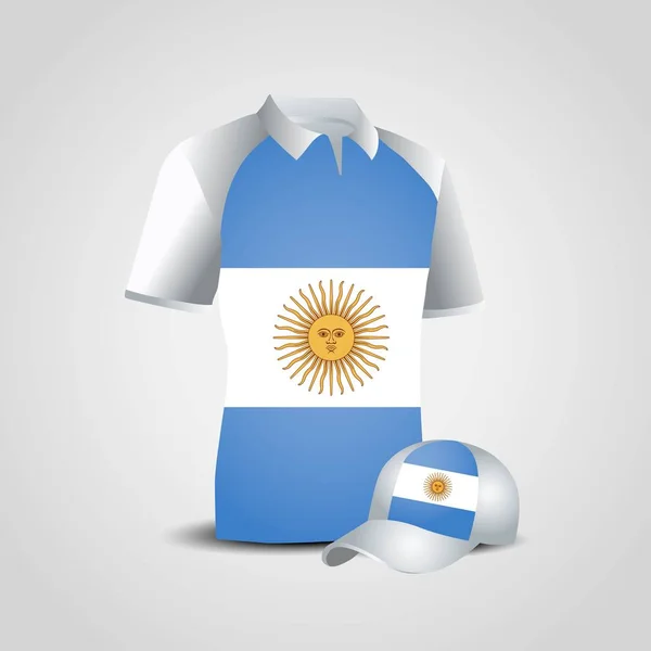 Argentinien Flaggt Hemddesign Vektor — Stockvektor