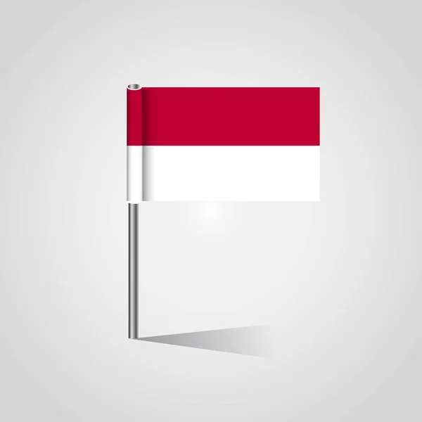 Indonesia Flag Map Pin — Stock Vector