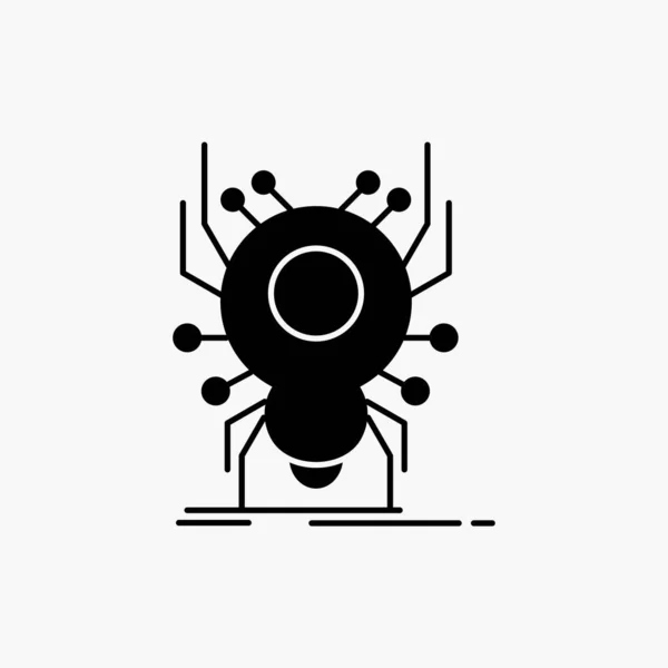 Bug Insect Spider Virus App Glyph Icon Vector Isolated Illustration — Stock Vector