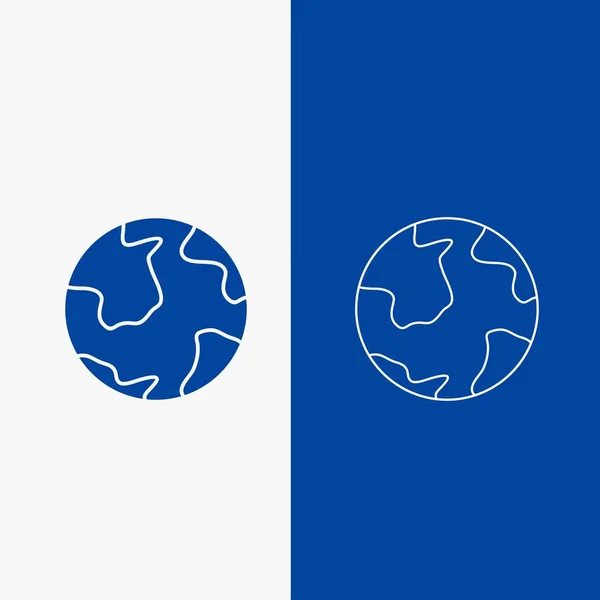 Terre Globe Monde Géographie Découverte Ligne Bouton Web Glyph Couleur — Image vectorielle