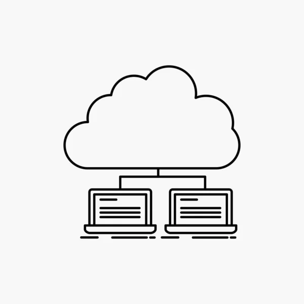 Cloud Network Server Internet Data Line Icon Ilustración Aislada Vectorial — Archivo Imágenes Vectoriales