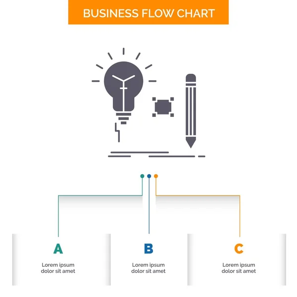 Идея Понимание Ключ Лампа Лампа Business Flow Chart Design Шагами — стоковый вектор