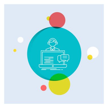 destek, sohbet, müşteri, servis, beyaz satırı simgesi renkli daire arka plan yardım