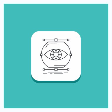 Visualize'nın için düğme anlayışı, izleme, izleme, vizyon satırı simgesi turkuaz arka plan