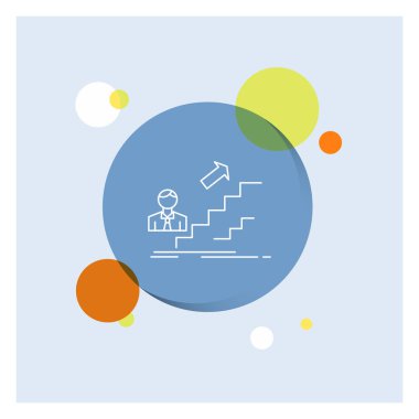 promosyon, başarı, geliştirme, lider, beyaz satırı simgesi renkli daire arka plan kariyer