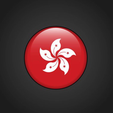 Hong Kong Flag daire düğmesi