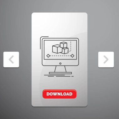 Animasyon, bilgisayar, editörü, izlemek, yazılım rekreasyon Pagination Slider tasarımı ve kırmızı Download düğme çizgisi simgesinde