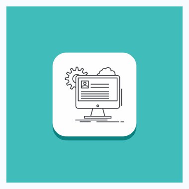 Hesap, profil, rapor, için yuvarlak düğmesini düzenlemek, güncelleştirme satırı simgesi turkuaz arka plan