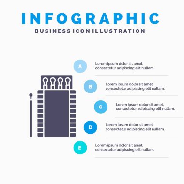 maçlar, kamp, yangın, şenlik ateşi, Infographics şablon web sitesi ve sunum için kutu. Glif gri mavi Infographic stil vektör çizim simgesiyle.