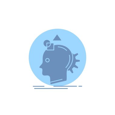 Hayal gücü, yaratıcı, hayal, fikir, glif simgesi işlemek.