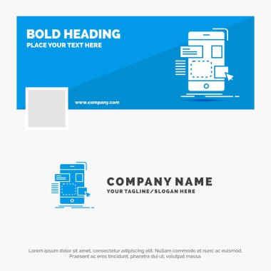Mavi iş Logo şablonu için sürükleyin, mobil, tasarım, UI, UX Facebook Timeline Banner tasarımı. vektör web banner arka plan illüstrasyon
