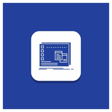 Blue Round Button for Window, Mac, operational, os, program Glyph icon