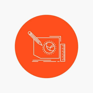 İçerik, tasarım, çerçeve, sayfa, daire arka plan beyaz çizgi simge metinde. vektör simge tasarlamak