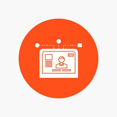 arayüzü, Web sitesi, Kullanıcı, düzen, daire içinde beyaz glif simge tasarlamak. Düğmesi illüstrasyon vektör