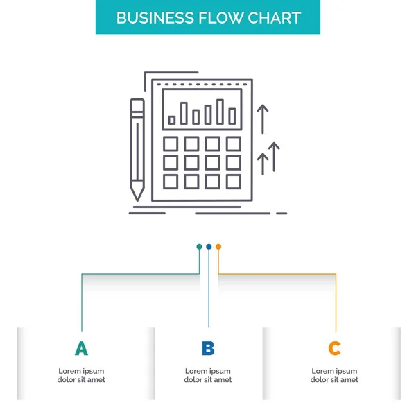 Бухгалтерия Аудит Банковское Дело Калькулятор Business Flow Chart Design Шагами — стоковый вектор