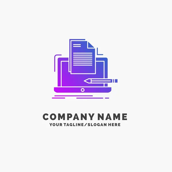 Coder Codificação Computador Lista Papel Purple Business Logo Template Lugar —  Vetores de Stock