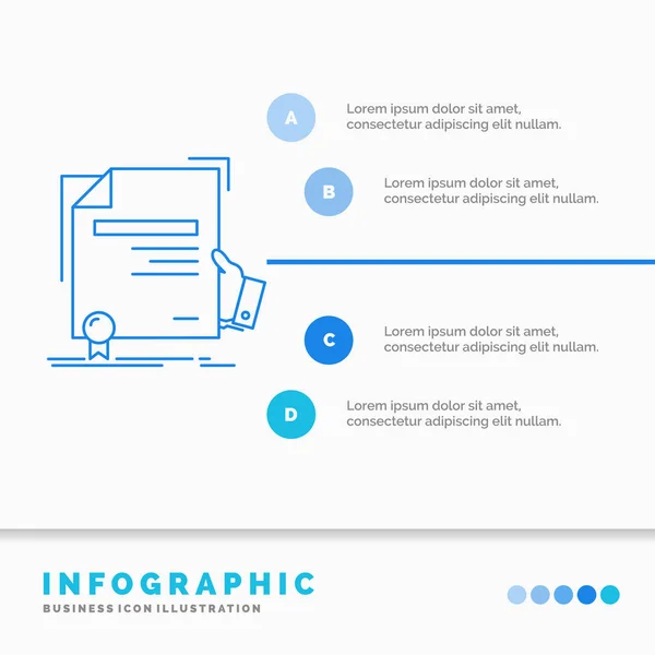 Certificado Grado Educación Premio Acuerdo Infografías Plantilla Para Sitio Web — Vector de stock