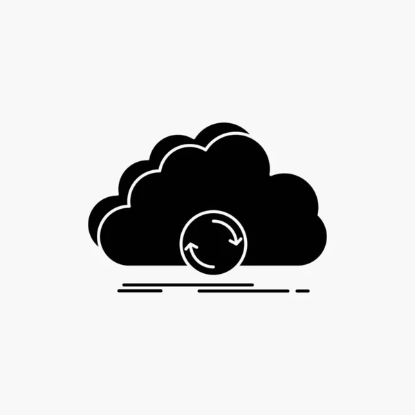 Cloud Syncing Sync Data Synization Glyph Icon Ilustración Aislada Vectorial — Vector de stock