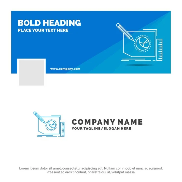 Niebieski Szablon Logo Firmy Dla Zawartości Design Ramki Strony Tekst — Wektor stockowy