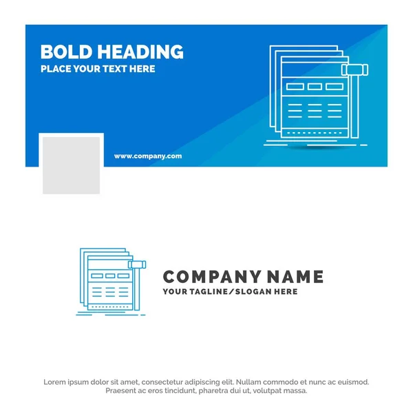 Modelo Azul Logotipo Negócio Para Internet Página Web Página Web — Vetor de Stock