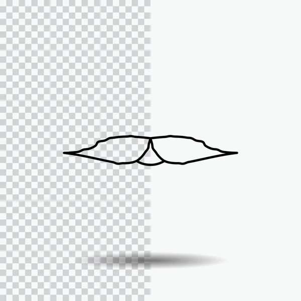 Bigode Hipster Movember Masculino Ícone Linha Homens Fundo Transparente Ilustração — Vetor de Stock