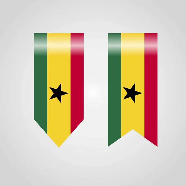 Ghana Haning Flag Ilustración — Vector de stock